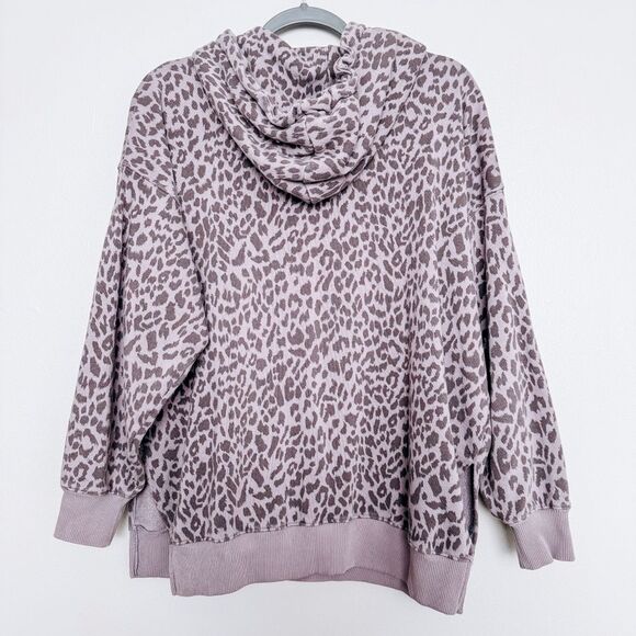 American Eagle Purple Leopard Print Oversized Hoodie Size XS - Picture 9 of 9